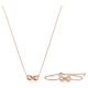 Conjunto Swarovski Hyperbola Infinity Branco Lacado a rosa dourado