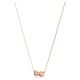 Conjunto Swarovski Hyperbola Infinity Branco Lacado a rosa dourado