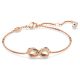 Conjunto Swarovski Hyperbola Infinity Branco Lacado a rosa dourado