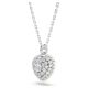 Conjunto Swarovski Hyperbola Coração Branco Lacado a ródio