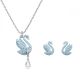 Conjunto Swarovski Iconic Swan Cisne Azul Lacado a ródio