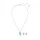 Conjunto Swarovski Iconic Swan Cisne Azul Lacado a ródio