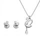 Conjunto Swarovski Iconic Swan Cisne Azul Lacado a ródio