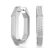 Brincos Swarovski Argola Dextera Modelo Octagonal Médias Brancos Lacado a Ródio