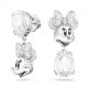Brincos Swarovski Disney Minnie Mouse drop Design assimétrico Branco Revestido a Ródio