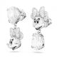 Brincos Swarovski Disney Minnie Mouse drop Design assimétrico Branco Revestido a Ródio