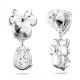 Brincos Swarovski Disney Minnie Mouse drop Design assimétrico Branco Revestido a Ródio