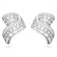 Brincos Swarovski Hyperbola stud Zircónia neutra em carbono Cortes mistos Branco Revestido a Ródio