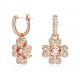 Brincos Swarovski Idyllia drop Trevo Branco Revestido a tom de Dourado rosa