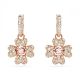 Brincos Swarovski Idyllia drop Trevo Branco Revestido a tom de Dourado rosa