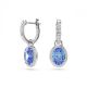 Brincos Swarovski Constella drop Corte oval Azul Revestido a Ródio