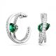 Brincos Swarovski Hyperbola hoop Zircónia neutra em carbono Cortes mistos Verde Revestido a Ródio