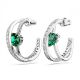 Brincos Swarovski Hyperbola hoop Zircónia neutra em carbono Cortes mistos Verde Revestido a Ródio