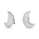 Brincos Swarovski Luna clip Lua Branco Revestido a Ródio