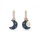 Brincos Swarovski Luna drop Design assimétrico Lua Multicolorido Revestido a tom de Dourado rosa