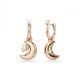 Brincos Swarovski Luna drop Design assimétrico Lua Multicolorido Revestido a tom de Dourado rosa