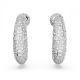 Brincos Swarovski Luna drop Lua Branco Revestido a Ródio