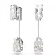 Brincos Swarovski Mesmera bar Cortes mistos Branco Revestido a Ródio