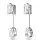 Brincos Swarovski Mesmera bar Cortes mistos Branco Revestido a Ródio