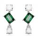 Brincos Swarovski Mesmera drop Cortes mistos Verde Revestido a Ródio