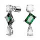 Brincos Swarovski Mesmera drop Cortes mistos Verde Revestido a Ródio