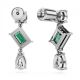Brincos Swarovski Mesmera drop Cortes mistos Verde Revestido a Ródio