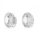 Brincos Swarovski Mesmera clip Corte octogonal Branco Revestido a Ródio