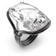 Anel Swarovski cocktail Harmonia Cristal de grandes dimensões Branco Acabamento de combinação de metais 60