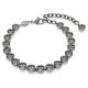 Pulseira Swarovski Imber Tennis Lapidação Redonda Preta Lacada a Ródio