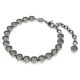 Pulseira Swarovski Imber Tennis Lapidação Redonda Preta Lacada a Ródio