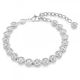Pulseira Swarovski Imber Tennis Lapidação Redonda Branca Lacado a Ródio