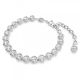 Pulseira Swarovski Imber Tennis Lapidação Redonda Branca Lacado a Ródio
