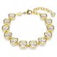 Pulseira Swarovski Imber Lapidação Redonda Branca Lacado a Dourado