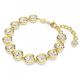 Pulseira Swarovski Imber Lapidação Redonda Branca Lacado a Dourado