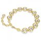 Pulseira Swarovski Imber Lapidação Redonda Branca Lacado a Dourado