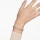Pulseira Swarovski Imber Lapidação Redonda Branca Lacado a Dourado