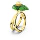 Anel Swarovski Numina Lapidação pera Verde Lacado a dourado 55