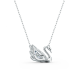 Colar Swarovski Dancing Swan Cisne Branco Lacado a Ródio
