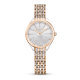 Relógio Swarovski Attract Fabrico Suiço Pavé Pulseira de Metal Tom Dourado Rosa Acabamento de Combinação de Metais 5649987
