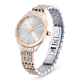 Relógio Swarovski Attract Fabrico Suiço Pavé Pulseira de Metal Tom Dourado Rosa Acabamento de Combinação de Metais 5649987