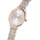 Relógio Swarovski Attract Fabrico Suiço Pavé Pulseira de Metal Tom Dourado Rosa Acabamento de Combinação de Metais 5649987