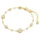 Pulseira Swarovski Imber Lapidação redonda Branca Lacado a dourado