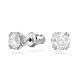 Brincos Swarovski Stud Constella Lapidação Redonda Branco Lacado a Ródio