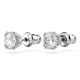 Brincos Swarovski Stud Constella Lapidação Redonda Branco Lacado a Ródio