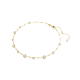 Colar Swarovski Imber Lapidação redonda Design disperso Branco Lacado a dourado