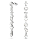 Brincos Swarovski Compridos Mesmera Design Assimétrico Combinação de Lapidações Grande Branco Lacado a Ródio