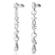 Brincos Swarovski Compridos Mesmera Design Assimétrico Combinação de Lapidações Grande Branco Lacado a Ródio