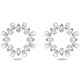 Brincos Swarovski Argola Millenia Lapidação Pera Brancos Lacado a Ródio
