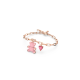 Pulseira Swarovski Teddy Urso Rosa Lacado a Rosa Dourado