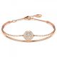 Bracelete Swarovski Meteora Branca Lacado a Rosa Dourado